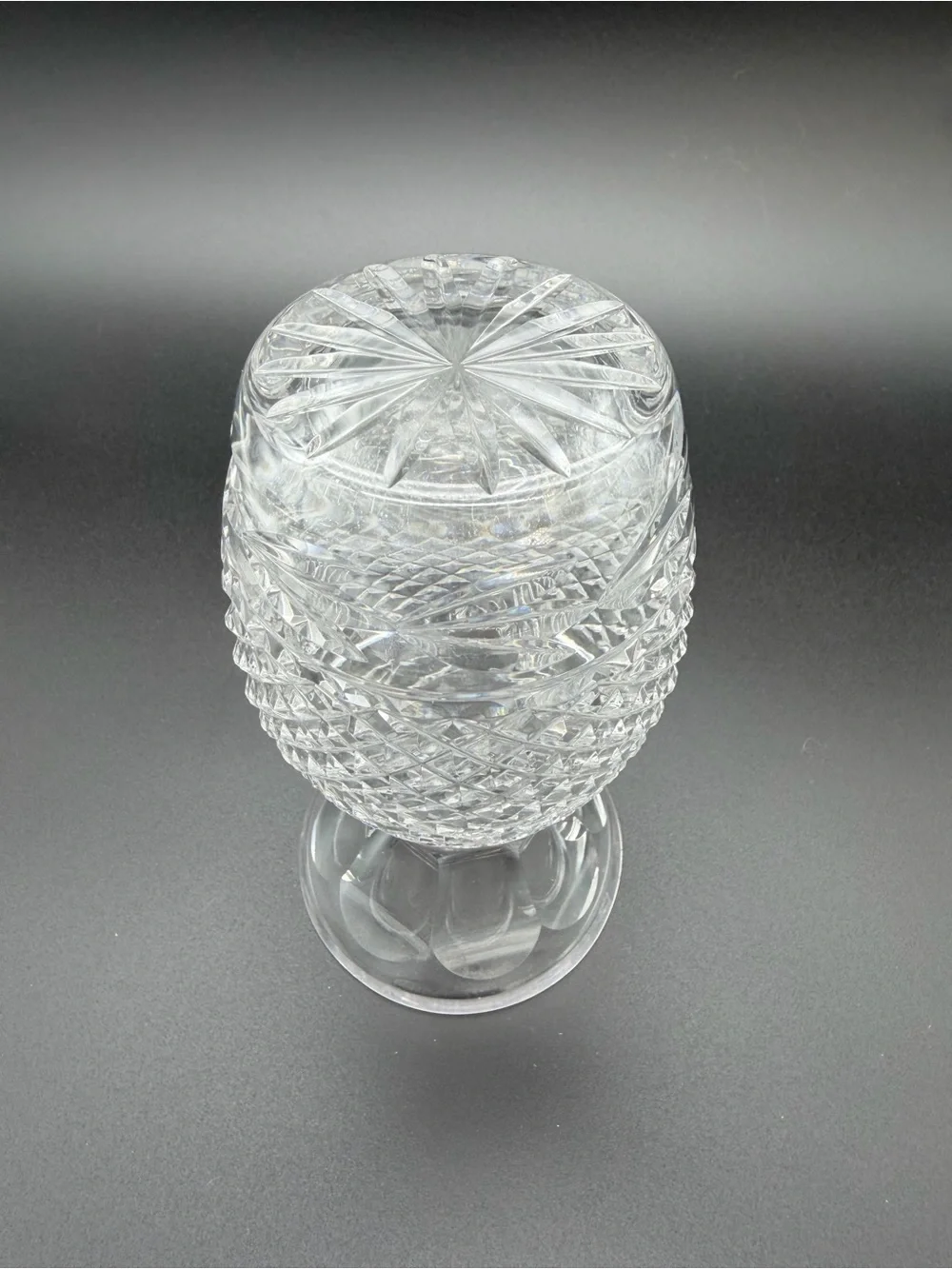 Waterford Glandore 5.5” Crystal Bud Vase / Miniature Vase – Diamond & Leaf Cut